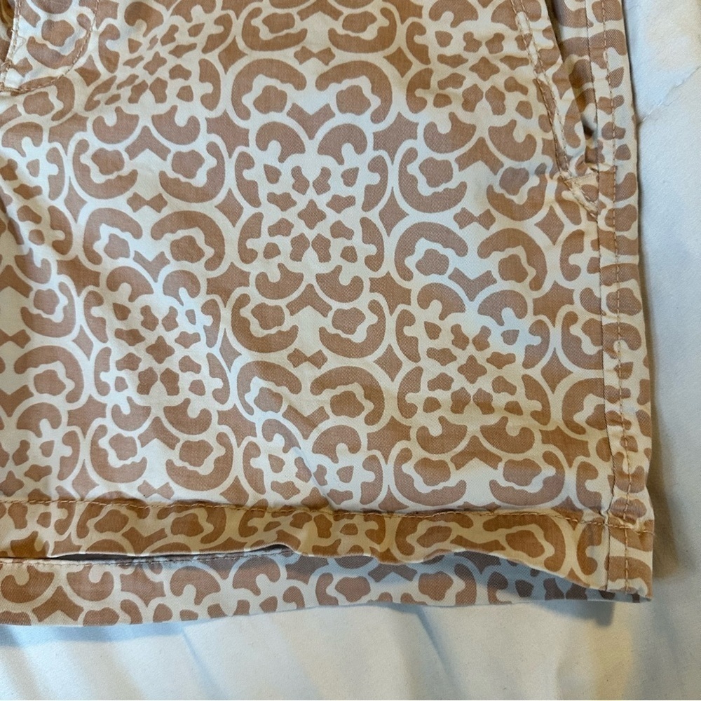 Banana Republic Pinkish Tan and Cream Leopard Print 5" Cotton 6 - Picture 4 of 10